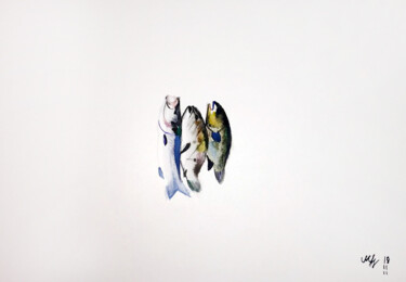 Pintura titulada "Fish Selling" por Szabrina Maharita, Obra de arte original, Acuarela