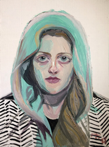 Картина под названием "Self portrait in st…" - Szabrina Maharita, Подлинное произведение искусства, Масло