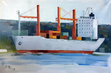 Pintura titulada "Port-Ship2" por Szabrina Maharita, Obra de arte original, Oleo