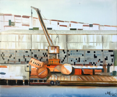 Malerei mit dem Titel "Port - Ship4" von Szabrina Maharita, Original-Kunstwerk, Öl