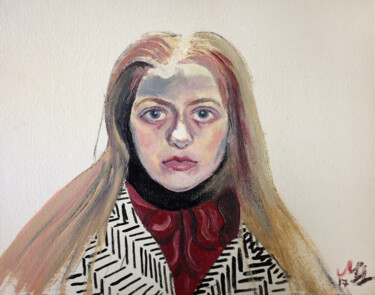 Painting titled "Self portrait in st…" by Szabrina Maharita, Original Artwork, Oil