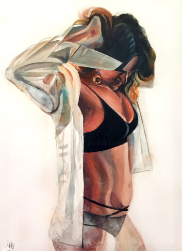 Картина под названием "Shroud XII." - Szabrina Maharita, Подлинное произведение искусства, Акрил