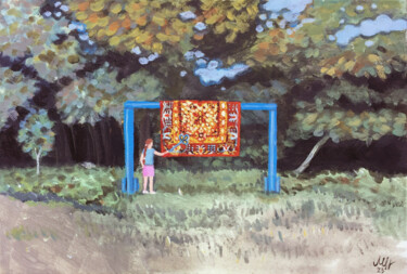 Pittura intitolato "Children's Games -…" da Szabrina Maharita, Opera d'arte originale, Acrilico Montato su Cartone