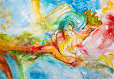 Malerei mit dem Titel "In sunlight" von Zsolt Székelyhidi, Original-Kunstwerk, Aquarell