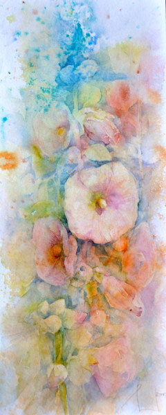 Painting titled "MELLOW LIGHT origin…" by Beata Van Wijngaarden, Original Artwork, Watercolor