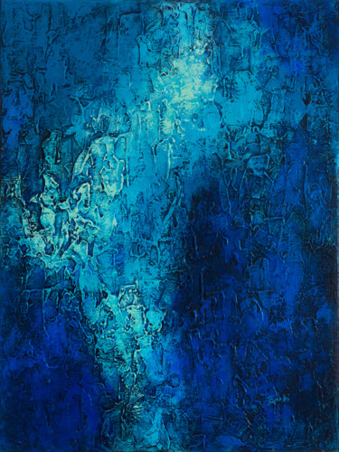 Peinture intitulée "Blue texture" par Szilvia Banki, Œuvre d'art originale, Acrylique Monté sur Châssis en bois