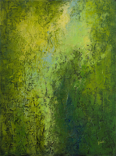 Pittura intitolato "Green texture" da Szilvia Banki, Opera d'arte originale, Acrilico