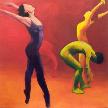 Painting titled "Rehearsal" by Szilvia Banki, Original Artwork, Oil Mounted on Wood Stretcher frame