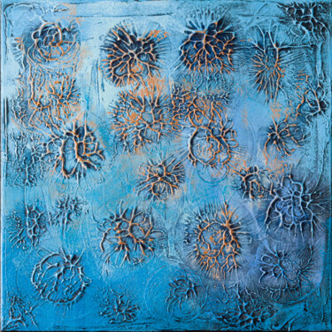 Painting titled "Undersea II." by Szilvia Banki, Original Artwork, Acrylic Mounted on Wood Stretcher frame
