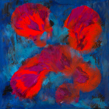 Peinture intitulée "Abstract flower II." par Szilvia Banki, Œuvre d'art originale, Acrylique