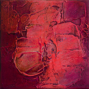 Painting titled "Red dreams I." by Szilvia Banki, Original Artwork, Acrylic Mounted on Wood Stretcher frame