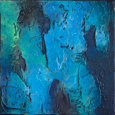 Painting titled "Blue Dreams I." by Szilvia Banki, Original Artwork, Acrylic Mounted on Wood Stretcher frame