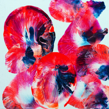 Картина под названием "Abstract flower V." - Szilvia Banki, Подлинное произведение искусства, Акрил