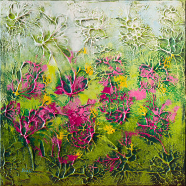 Painting titled "Spring mood" by Szilvia Banki, Original Artwork, Acrylic Mounted on Wood Stretcher frame