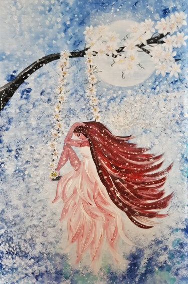 Malerei mit dem Titel "DREAM SWING" von Renata Maroti, Original-Kunstwerk, Acryl