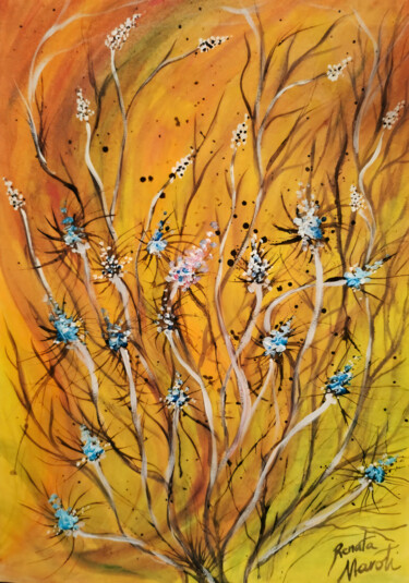 Peinture intitulée "THORN FLOWER" par Renata Maroti, Œuvre d'art originale, Aquarelle