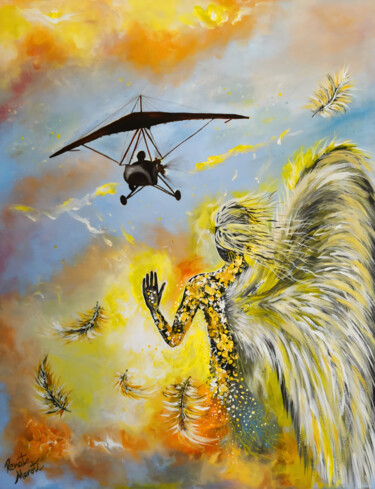 Malerei mit dem Titel "GUARDIAN ANGEL" von Renata Maroti, Original-Kunstwerk, Acryl