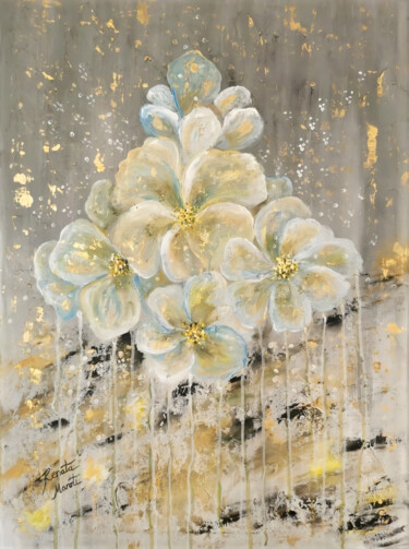 Painting titled "FLOWER TALE" by Renata Maroti, Original Artwork, Acrylic