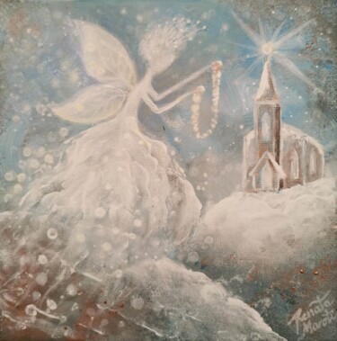 Peinture intitulée "SNOW FAIRY" par Renata Maroti, Œuvre d'art originale, Acrylique