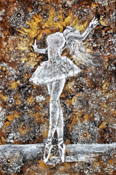 Ζωγραφική με τίτλο "THE BALLERINA" από Renata Maroti, Αυθεντικά έργα τέχνης, Ακρυλικό
