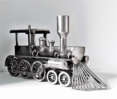 Sculpture intitulée "Vintage Locomotive…" par Sztuka Metalu, Œuvre d'art originale, Métaux