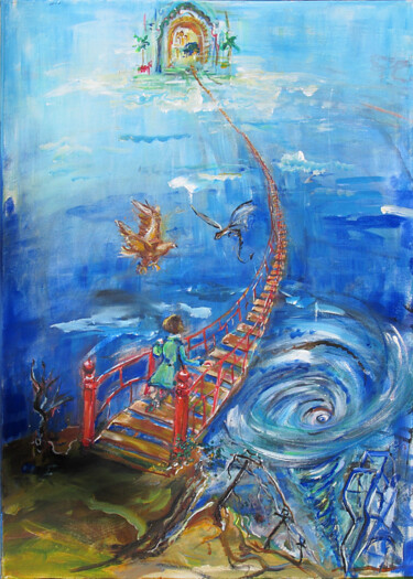 Malerei mit dem Titel "Most" von Jolanta Szymanowska, Original-Kunstwerk, Acryl