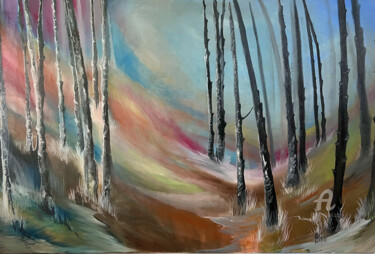 Painting titled "Tranquility" by Mara G. Szyp (Szyp.ca), Original Artwork, Oil Mounted on Wood Stretcher frame