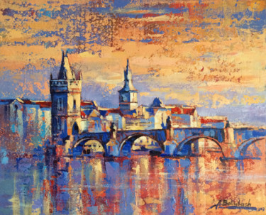 Pintura intitulada "Prague" por T-Bolyubash, Obras de arte originais, Óleo