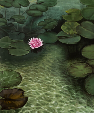 Peinture intitulée "Water lily" par Inna Medvedeva, Œuvre d'art originale, Huile