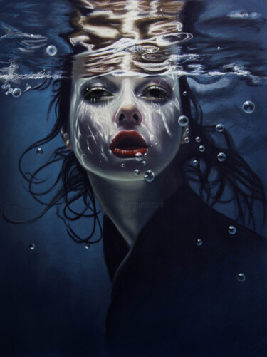 Dibujo titulada "Light under water" por Inna Medvedeva, Obra de arte original, Pastel