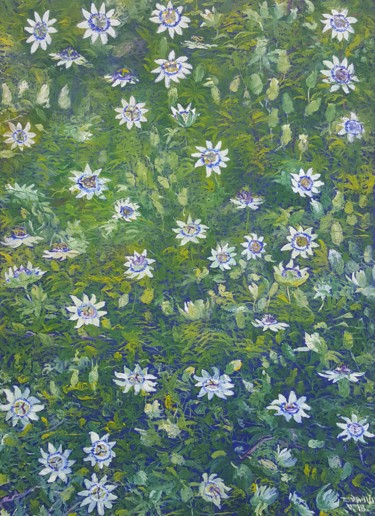 Картина под названием "Passion Flower" - Tomislav Ivanišin, Подлинное произведение искусства, Масло Установлен на Другая жес…