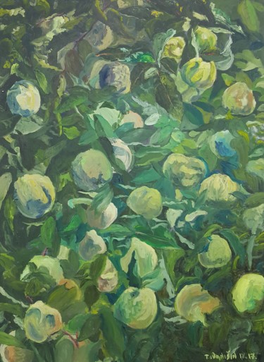 Peinture intitulée "Quinces" par Tomislav Ivanišin, Œuvre d'art originale, Huile Monté sur Autre panneau rigide