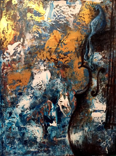Картина под названием "Blue bird" - Tamar Janiashvili, Подлинное произведение искусства, Акрил