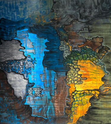 Painting titled "Brain Puzzle" by Tamar Janiashvili, Original Artwork, Acrylic