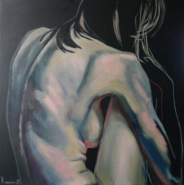 Painting titled "Expectation#2" by Tatyana Kaganets, Original Artwork, Oil Mounted on Wood Stretcher frame