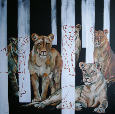 Painting titled "Deja vu" by Tatyana Kaganets, Original Artwork, Oil Mounted on Wood Stretcher frame