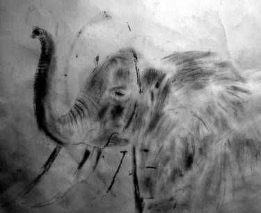 Tekening getiteld "elephant" door Tom Schrijver, Origineel Kunstwerk, Potlood