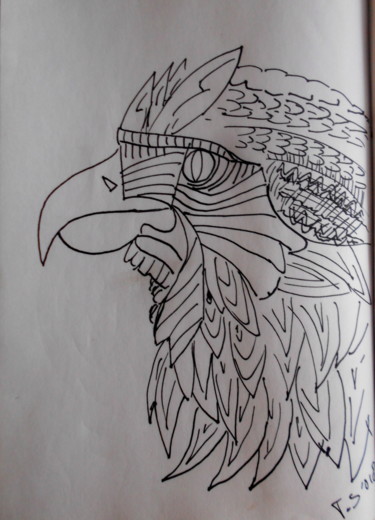 Tekening getiteld "adelaarskop" door Tom Schrijver, Origineel Kunstwerk, Anders