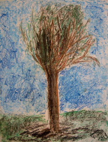 Tekening getiteld "the tree" door Tom Schrijver, Origineel Kunstwerk, Pastel