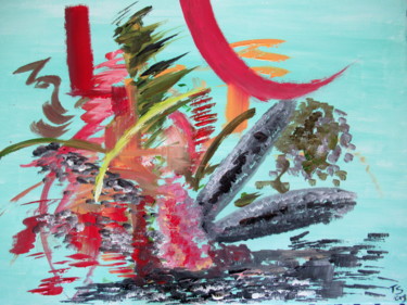 Schilderij getiteld "tropical" door Tom Schrijver, Origineel Kunstwerk, Acryl