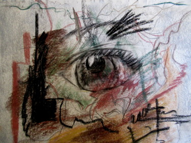 Dessin intitulée "sharp vision" par Tom Schrijver, Œuvre d'art originale, Pastel