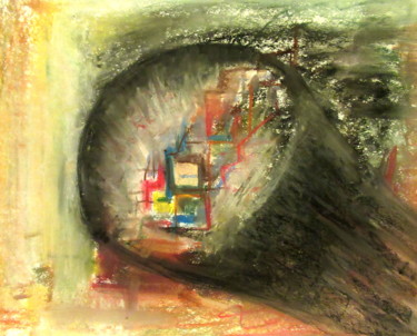 Desenho intitulada "dimension" por Tom Schrijver, Obras de arte originais, Pastel