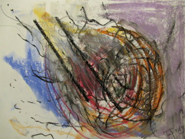 Drawing titled "partydrop" by Tom Schrijver, Original Artwork, Pastel