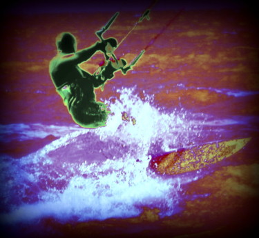 Digitale Kunst getiteld "kitesurfing" door Tom Schrijver, Origineel Kunstwerk, Digitale fotografie
