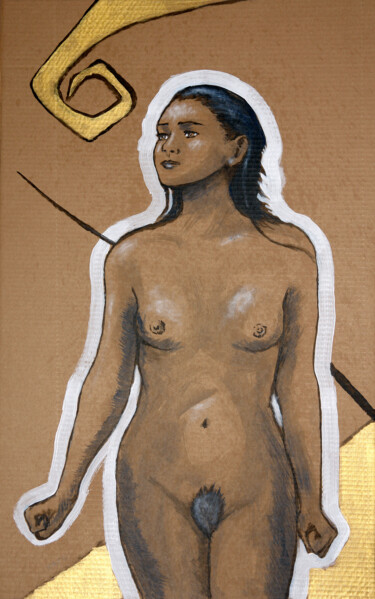 Painting titled "Aïla" by Tato, Original Artwork, Acrylic Mounted on Wood Panel