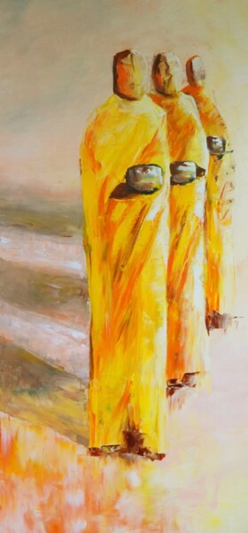 Painting titled "Monks" by Ta Byrne, Original Artwork, Oil