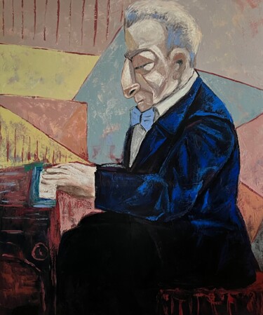 Schilderij getiteld "The pianist" door Ta Byrne, Origineel Kunstwerk, Olie