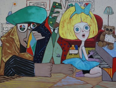 Pintura intitulada "Girl plays the piano" por Ta Byrne, Obras de arte originais, Óleo