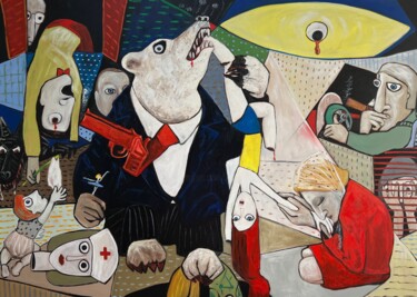 Картина под названием "Horror of war" - Ta Byrne, Подлинное произведение искусства, Масло