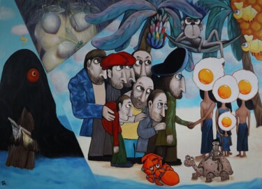 Картина под названием "Egg Island" - Ta Byrne, Подлинное произведение искусства, Масло